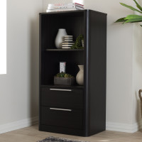 Baxton Studio BC 1260-05-Dark Brown Carlingford Modern and Contemporary Espresso Brown Finished Wood 2-Drawer Bookcase